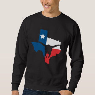 Texas State Flag Longhorn Silhouette Sweatshirt