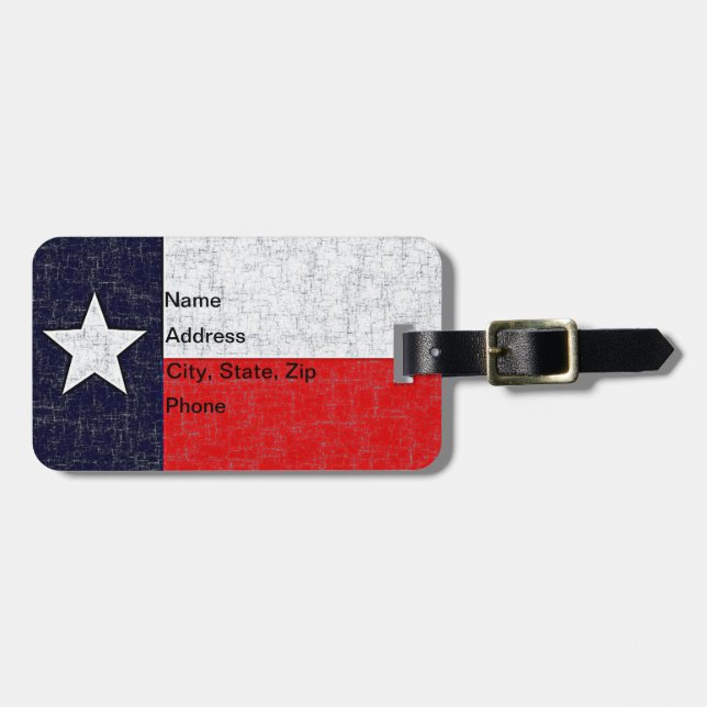 TEXAS STATE FLAG Luggage Tag (Front Horizontal)