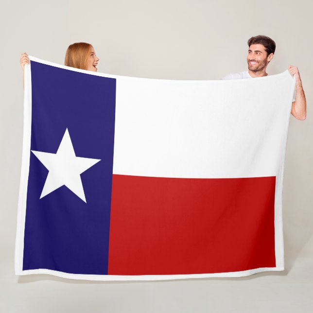 Texas State Flag Print Patriotic Fleece Blanket (In Situ)