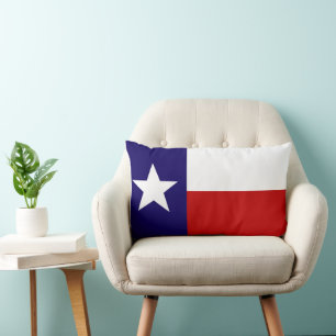 Texas State Flag Print Patriotic Lumbar Cushion