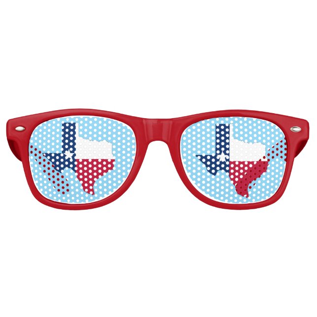 Texas State Flag Red, White, and Blue Retro Sunglasses (Front)