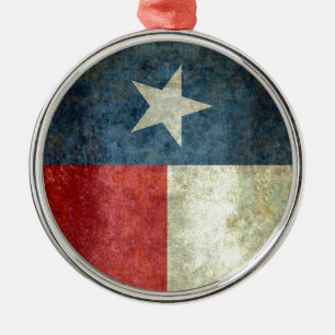 Texas state flag - vertical banner style metal tree decoration