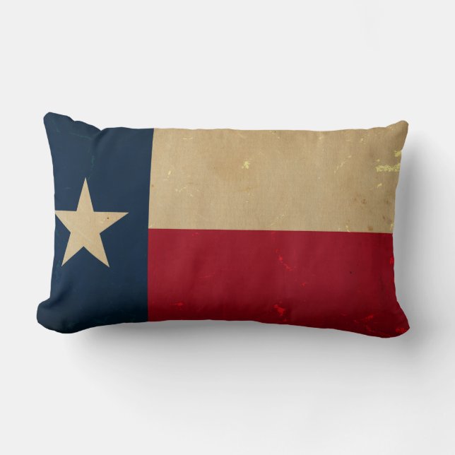 Texas State Flag VINTAGE Lumbar Cushion (Front)