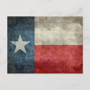 Texas state flag vintage retro style postcard