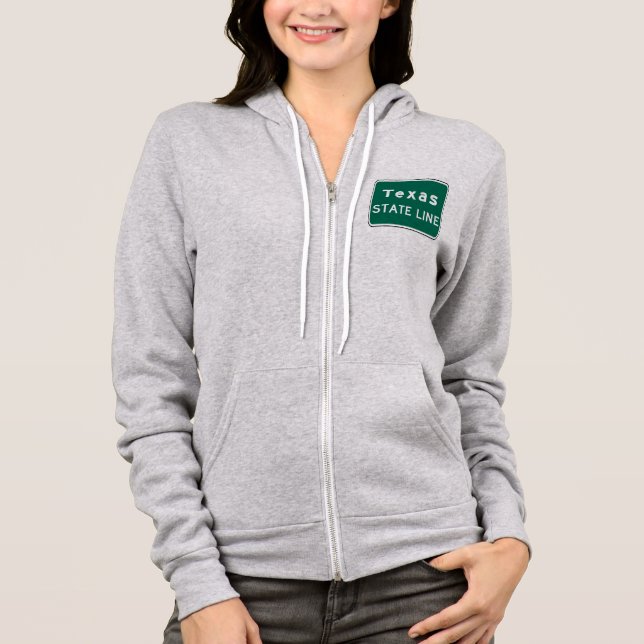 Texas State Line Road Sign Hoodie (Front)