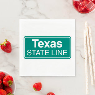 Texas State Line Road Sign Napkin