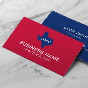 Texas State Logo Professional Blue & Red Business Card