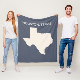 Texas State Map Home Decor  Fleece Blanket