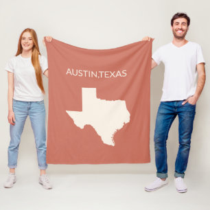 Texas State Map Home Decor Sherpa Blanket