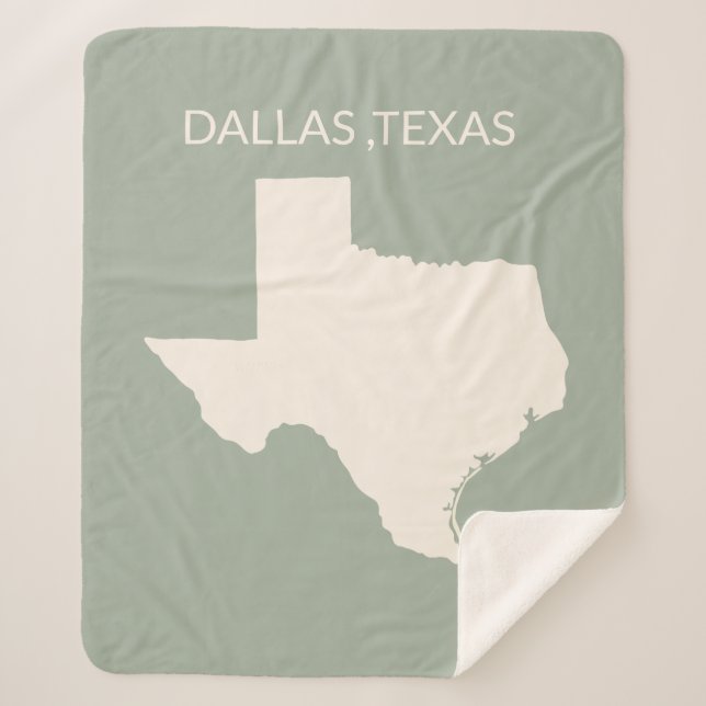 Texas State Map Home Decor  Sherpa Blanket (Front)