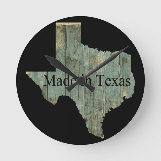 Texas State Map Rugged Lumber Wall Clock (Front)