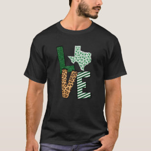 Texas State Map St Saint Patrick's Day Green Shamr T-Shirt