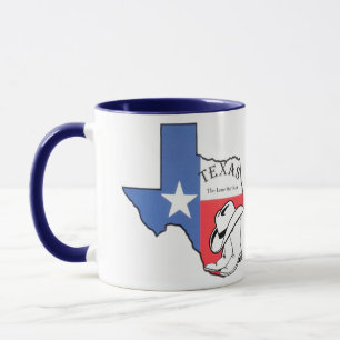Texas State Map with Star, Boots, Hat Ceramic Mug