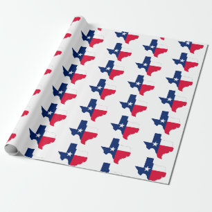 Texas State Outline and Flag Colours, Wrapping Pap Paper