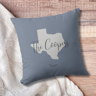 Texas State Outline Throw Pillow