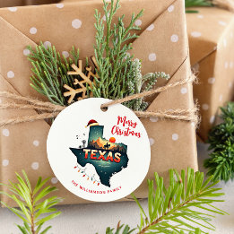 Texas State Personalised Christmas Holiday Favour Tags