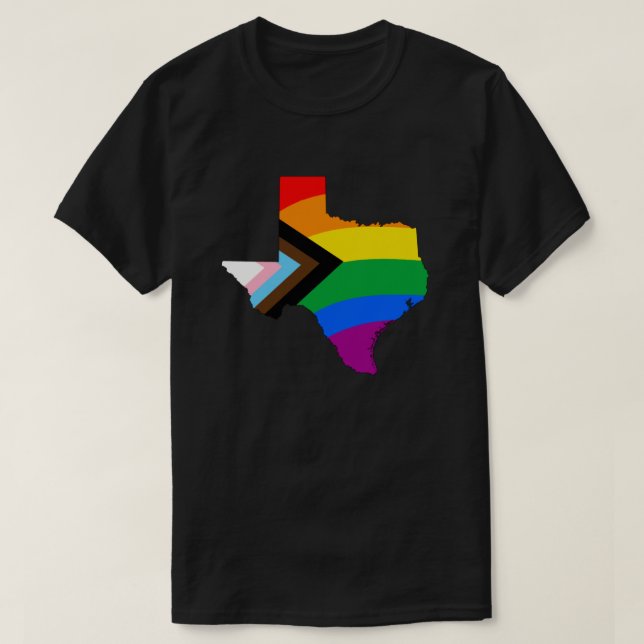 Texas State Pride LGBTQ Progress Pride T-Shirt (Design Front)
