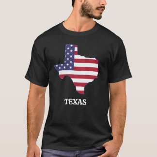 TEXAS State Red White Blue USA Flag T-Shirt
