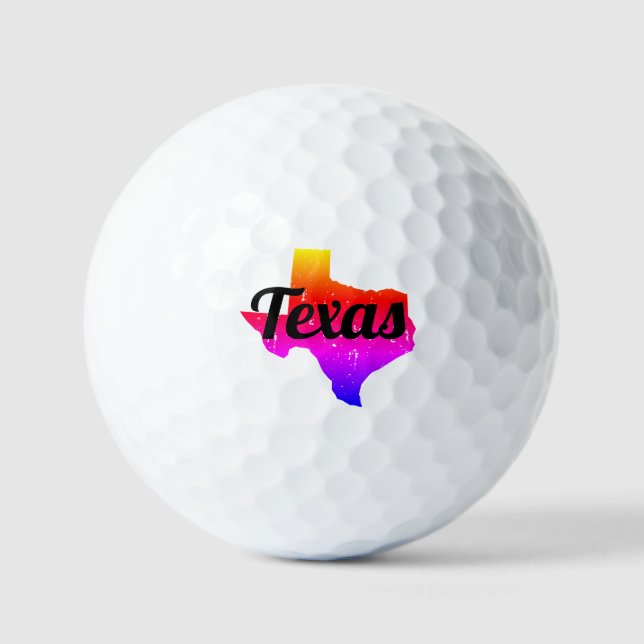 Texas state silhouette custom golf ball set gift (Front)