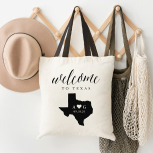 Texas State Silhouette Wedding Welcome Tote Bag