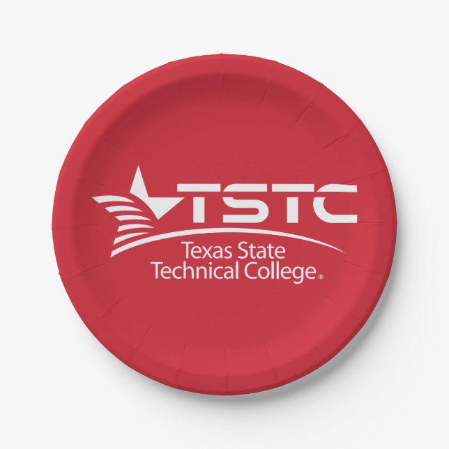 Texas State Technical College Logo Paper Plate (Front)