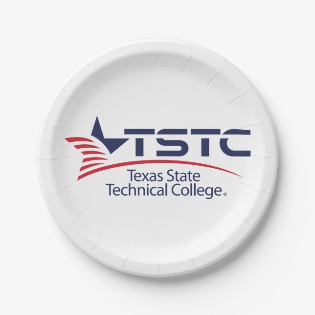 Texas State Technical College Logo Paper Plate (Front)