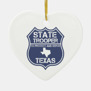Texas State Trooper To Protect And Serve Ceramic Tree Decoration