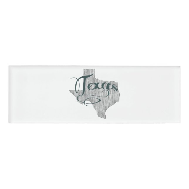 Texas State Typography Name Tag (Front)