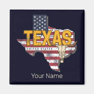 Texas State United States Retro Map Vintage USA Magnet