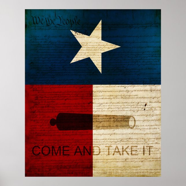 Texas State w/ Alamo Flag Poster (Front)