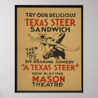 Texas Steer Poster