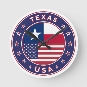 Texas sticker, phone case, tote bag round clock
