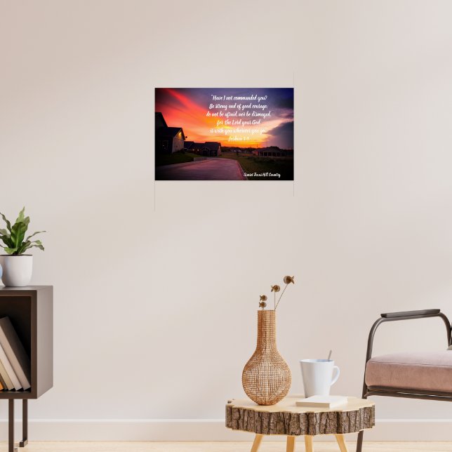 Texas Sunset Scripture  Poster (Living Room 3)