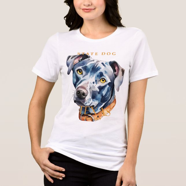 Texas Territory Blue Lacy Dog Tri-Blend Shirt (Front)