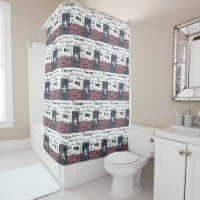 Texas Text Design-with Texas Flag Shower Curtain