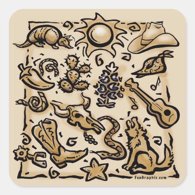 Texas Thang Square Sticker (Front)