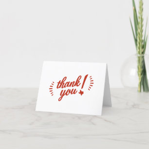 Texas Thank You note card, red Card