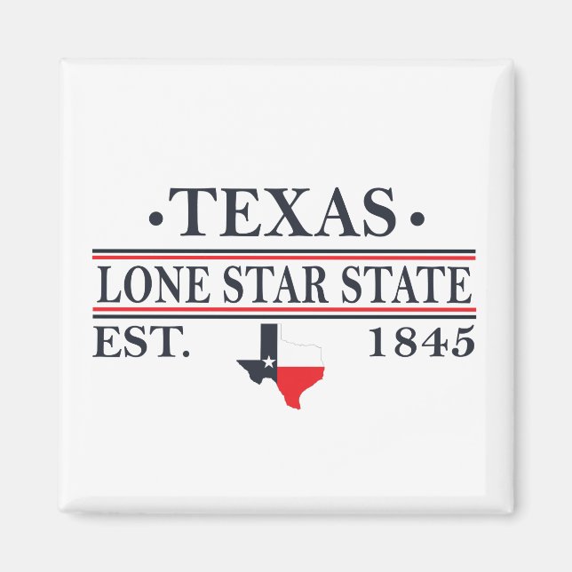 texas the lone star state map contour magnet (Front)