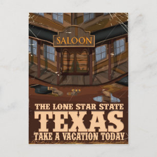 Texas 'The lone star state' travel poster Postcard