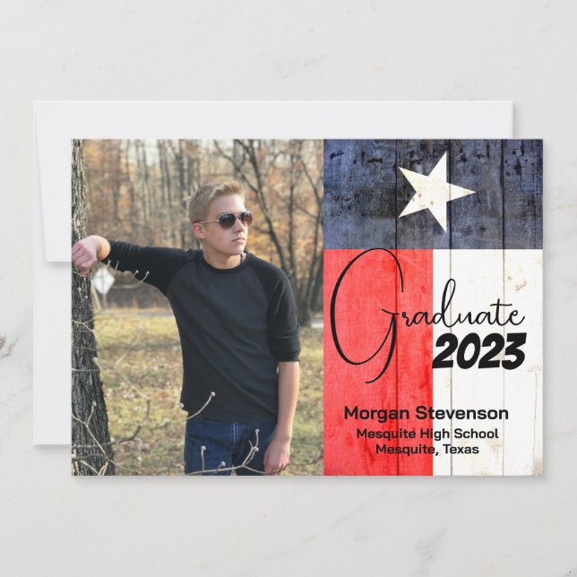 Texas Themed Photo Graduation Announcement (Front)