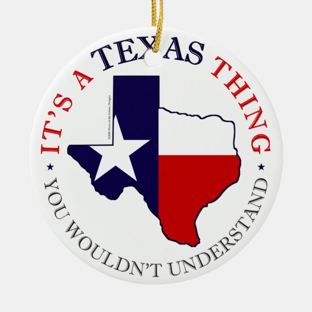 Texas Thing Ceramic Tree Decoration (Front)