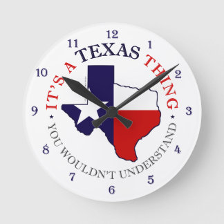 Texas Thing Round Clock