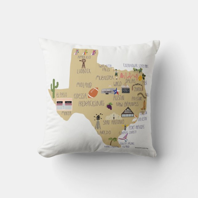 Texas Throw Pillow (Front)
