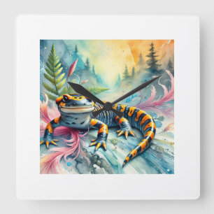 Texas tiger salamander 180924AREF132 - Watercolor Square Wall Clock