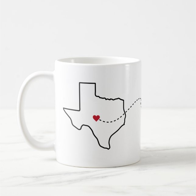 Texas to Michigan - Heart2Heart Coffee Mug (Left)