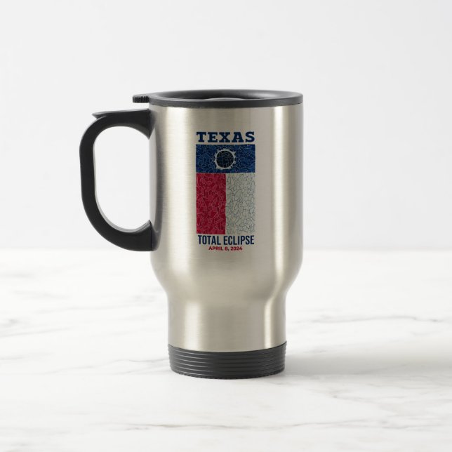 Texas Total Eclipse Travel Tumbler Mug (Left)