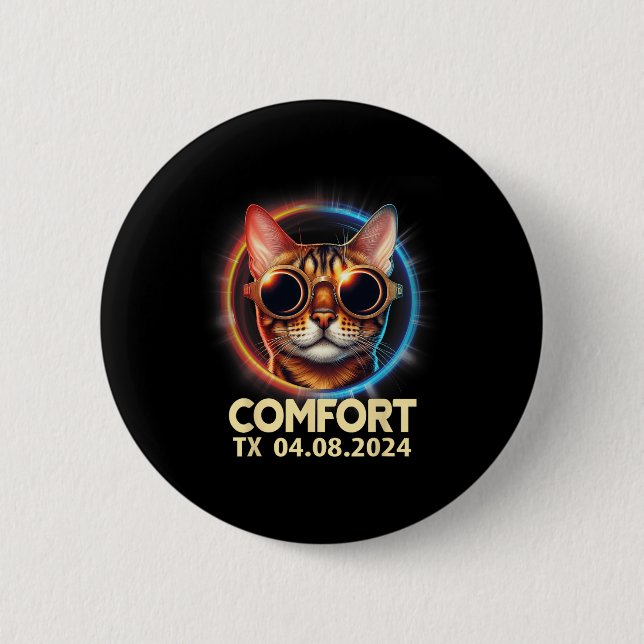 Texas Total Solar Eclipse 2024  6 Cm Round Badge (Front)