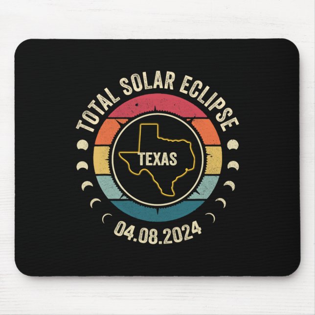 Texas Total Solar Eclipse 2024 American Totality A Mouse Pad (Front)
