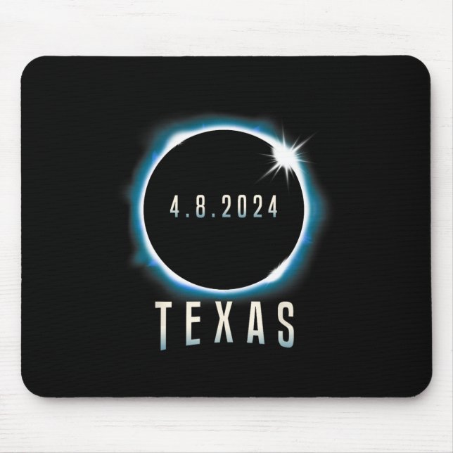 Texas Total Solar Eclipse 2024 Blue April 8 Men Wo Mouse Pad (Front)