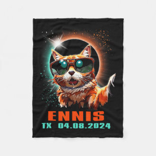 Texas Total Solar Eclipse 2024  Fleece Blanket